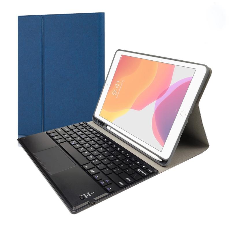 V562-L0620CMW-202508290545-00 10.2 Ipad Keyboard Case With Touchpad Pen Slot & Bracket - Detachable Magnetic Silk Pattern Tpu - Blue - Image 1