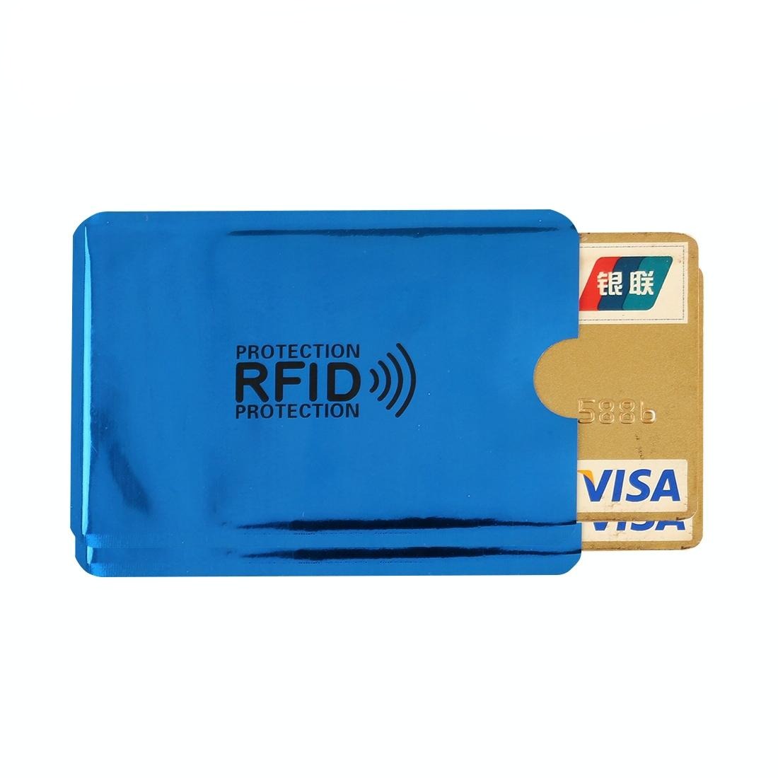 V562-L2093BCC-202508281640-00 100-piece Rfid Blocking Card Holder - 9x6.3cm Aluminum Foil - Blue - Image 1