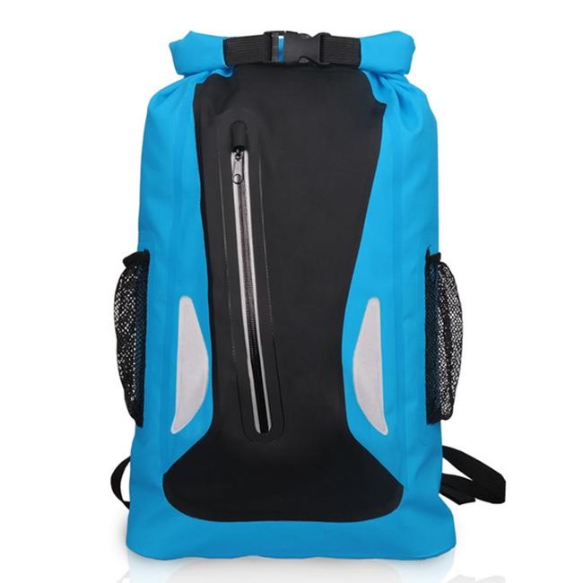 V562-L6585GO-202508290015-00 25L Outdoor Waterproof Dual Shoulder Strap Dry Bag Pvc Barrel Design - Blue - Image 1