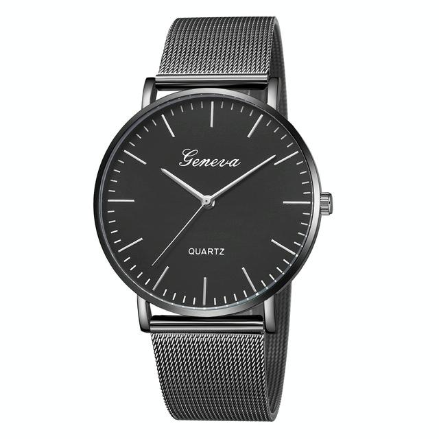 V562-M106358250DBT-202508290920-00 Stainless Steel Mesh Unisex Quartz Watch - Black - Image 1