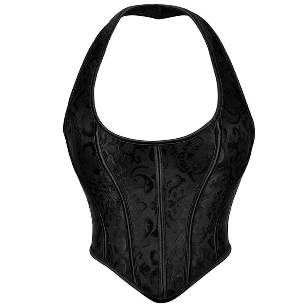 V562-OBBPBBAIBOKTKLAB-12-202508291640-00 Steampunk Chest Binder Bustier Halter Corset Top For Women Plus Size Retro Corselet - 767 Black - 4Xl - Image 1