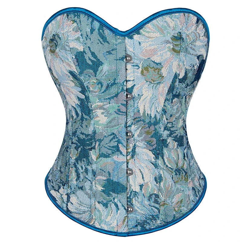 V562-OBBPBBIOOIPOBLTP-2-202508291820-00 Floral Lace Overbust Corset Plus Size S-6Xl Boned Renaissance Top - M - Image 1