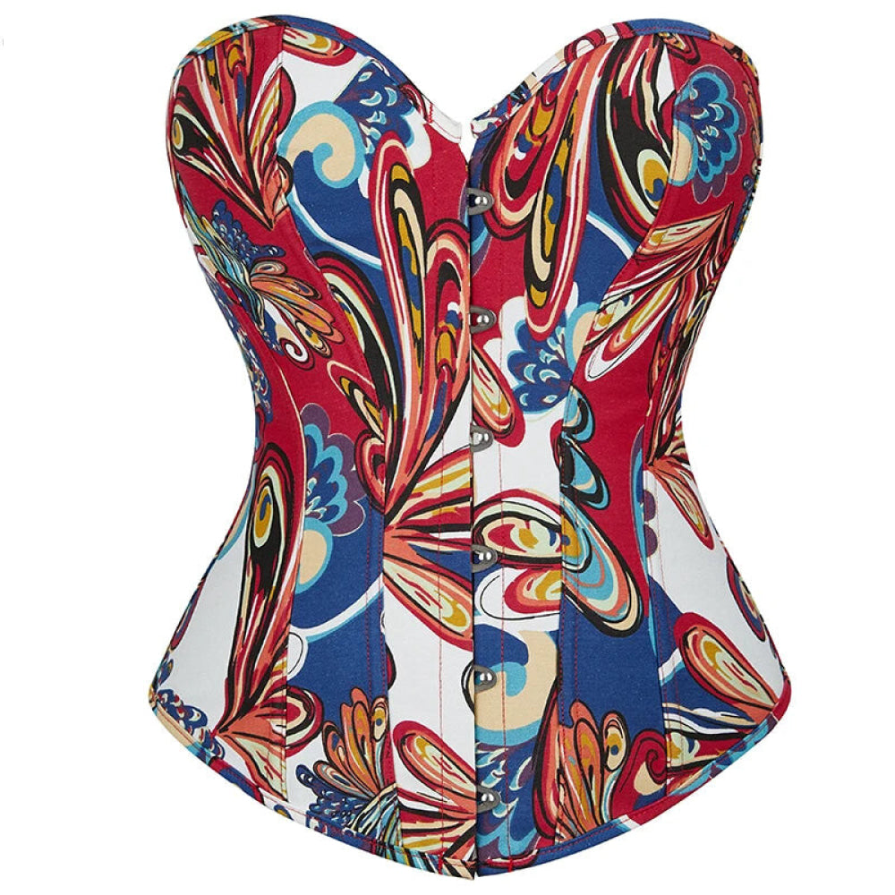 V562-OBBPBBKOIINNALNX-10-202508291946-00 Green Bustier Corset Top With Thong Front 6 Busk Back Lace Plus Size Alluring Lingerie For Busty Women - Blue - Xl - Image 1