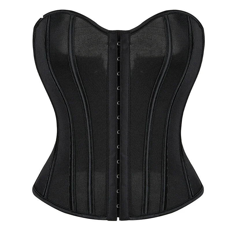 V562-OBBPBBNAIKOLOIPL-7-202508291910-00 Translucent Gothic Bustier Crop Top Plus Size S-6Xl Burlesque Vintage Lingerie - Xl - Image 1