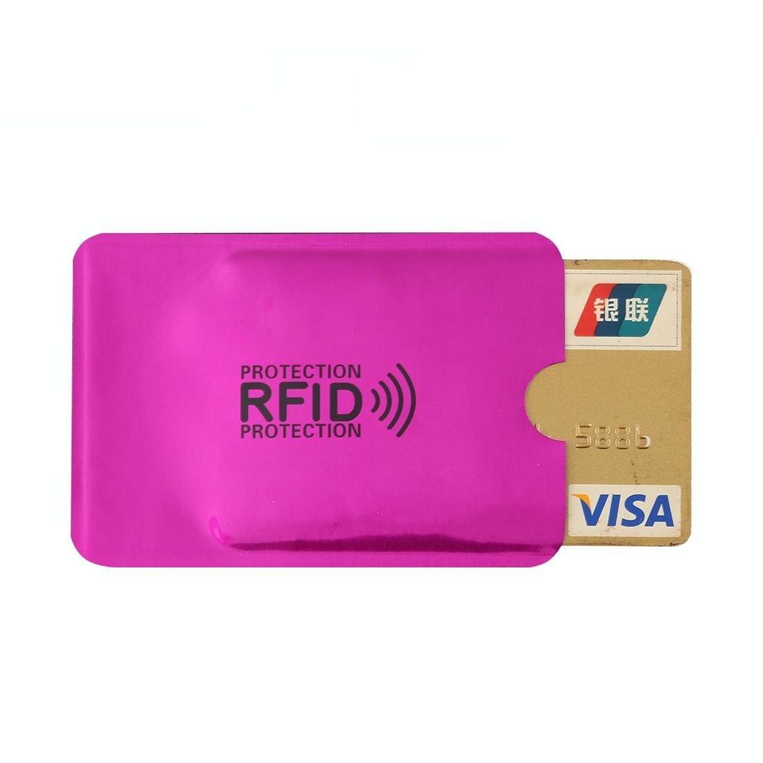 V562-P2093BCC-202508281641-00 100-piece Rfid Blocking Card Holder - 9x6.3cm Aluminum Foil - Purple - Image 1