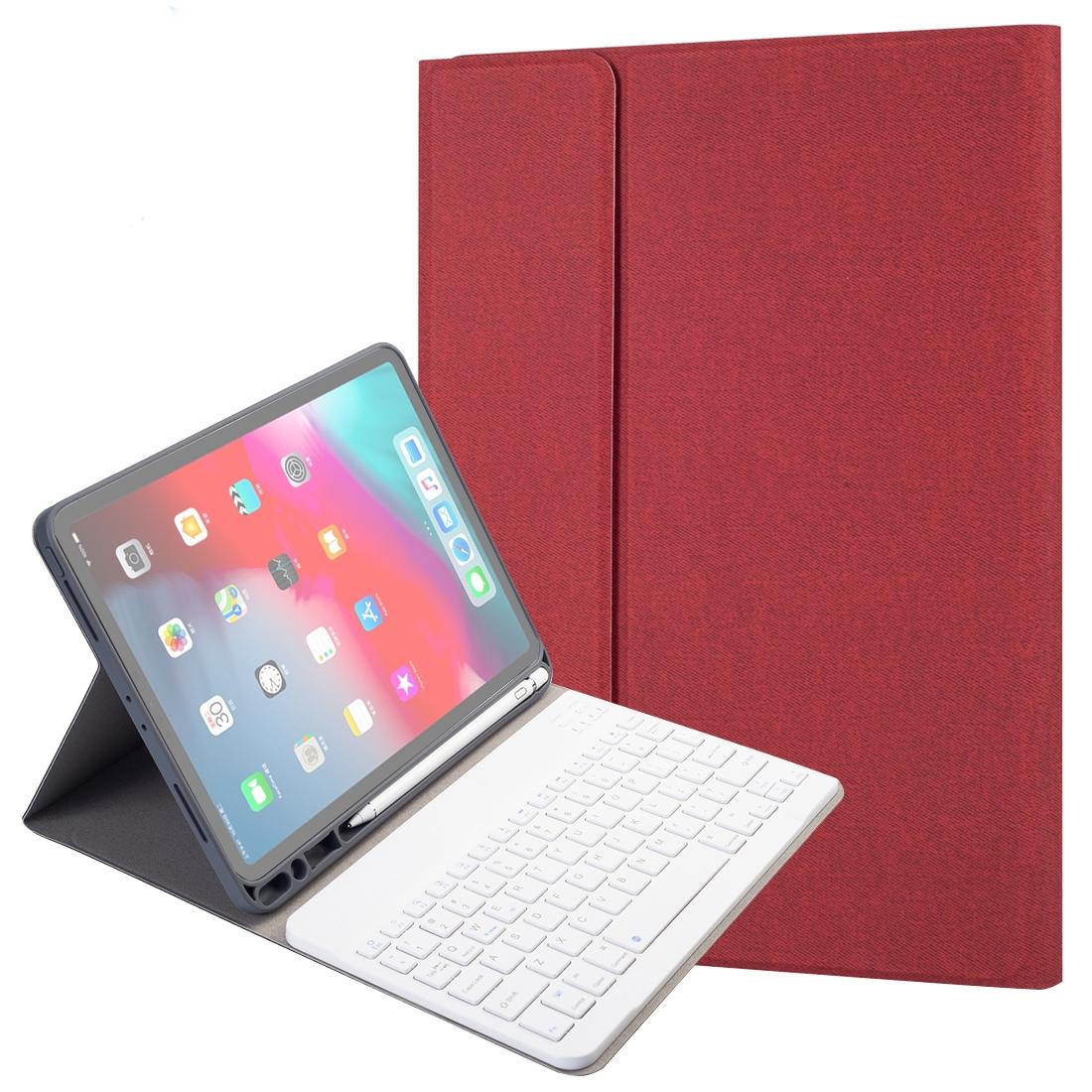V562-R3121ORPI-202508290721-00 Silk Texture Bluetooth Keyboard Case For Ipad Pro 11 With Pen Slot & Stand Function - Red - Image 1