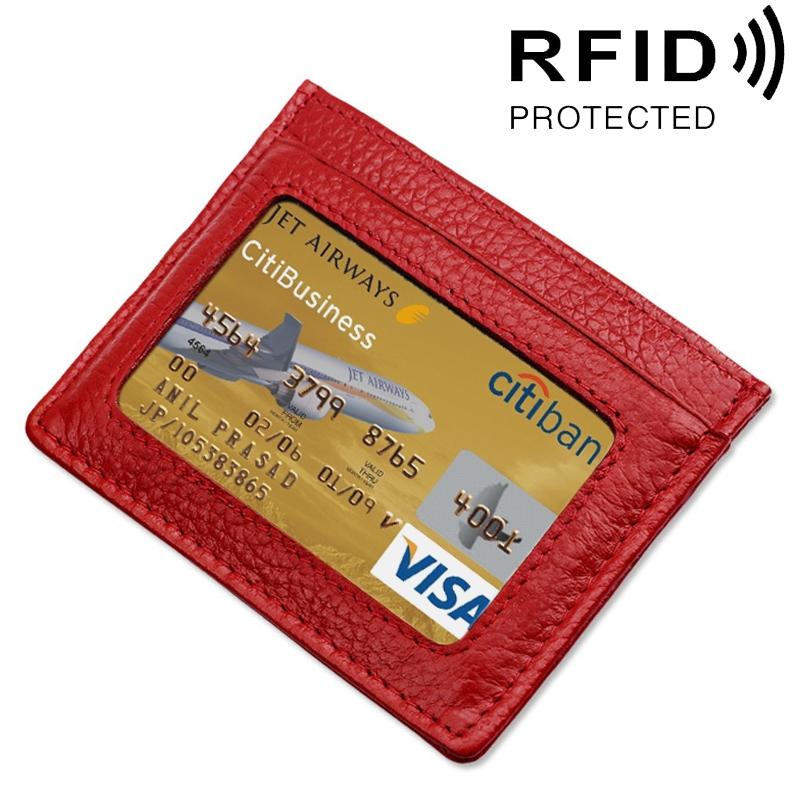 V562-R4801BCC-202508280940-00 Leather Rfid Card Holder - Blocking - Red - Image 1