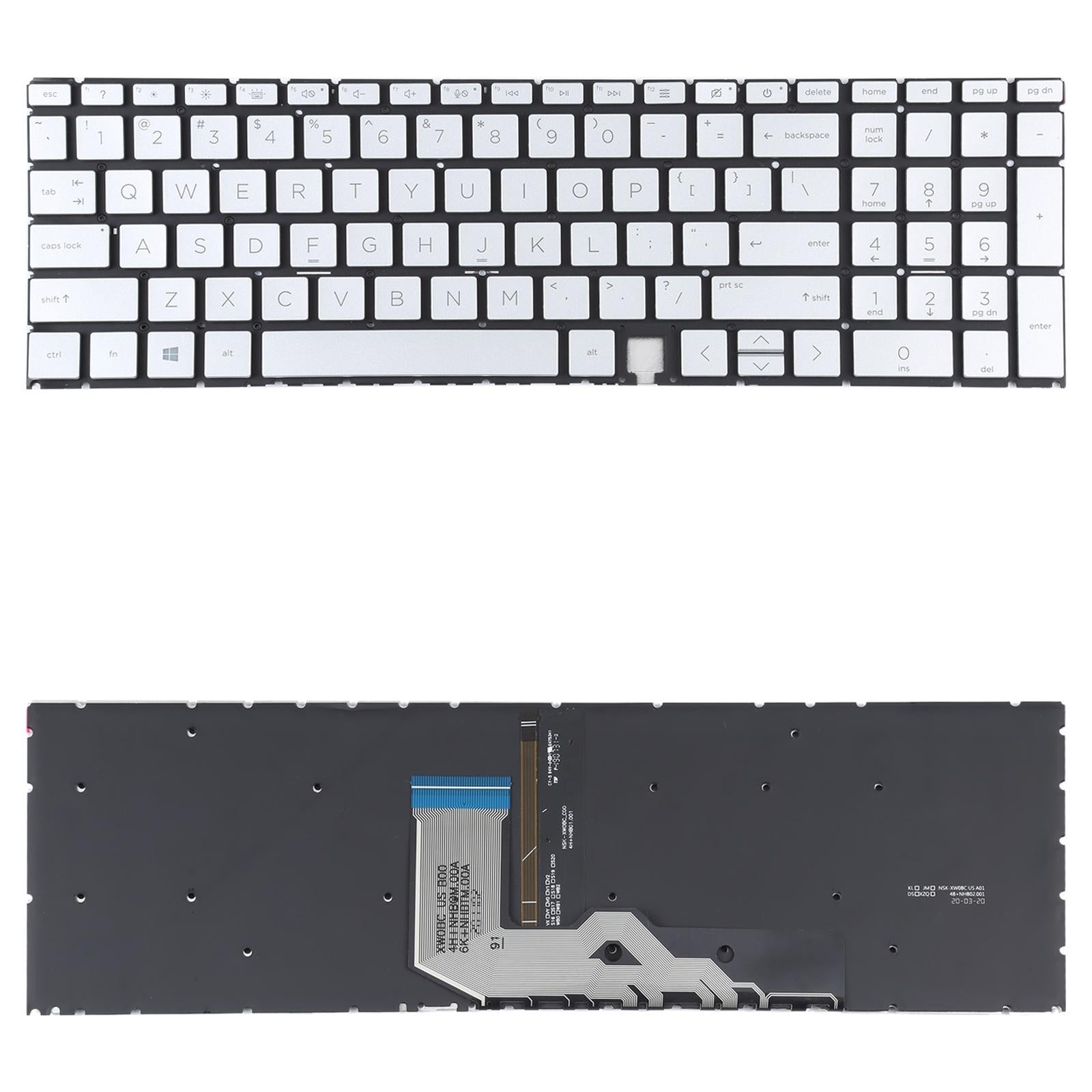 V562-S7570CBM-202508272211-00 Hp Envy X360 15-ed Keyboard with Rgb Backlight - Silver - Image 1