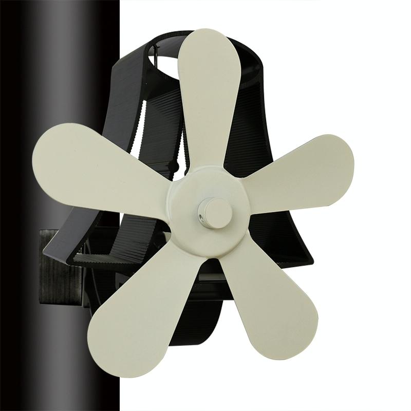 V562-W0300FE-202508290130-00 High Temp 5-blade Heat Powered Stove Fan for Fireplaces - White - Image 1
