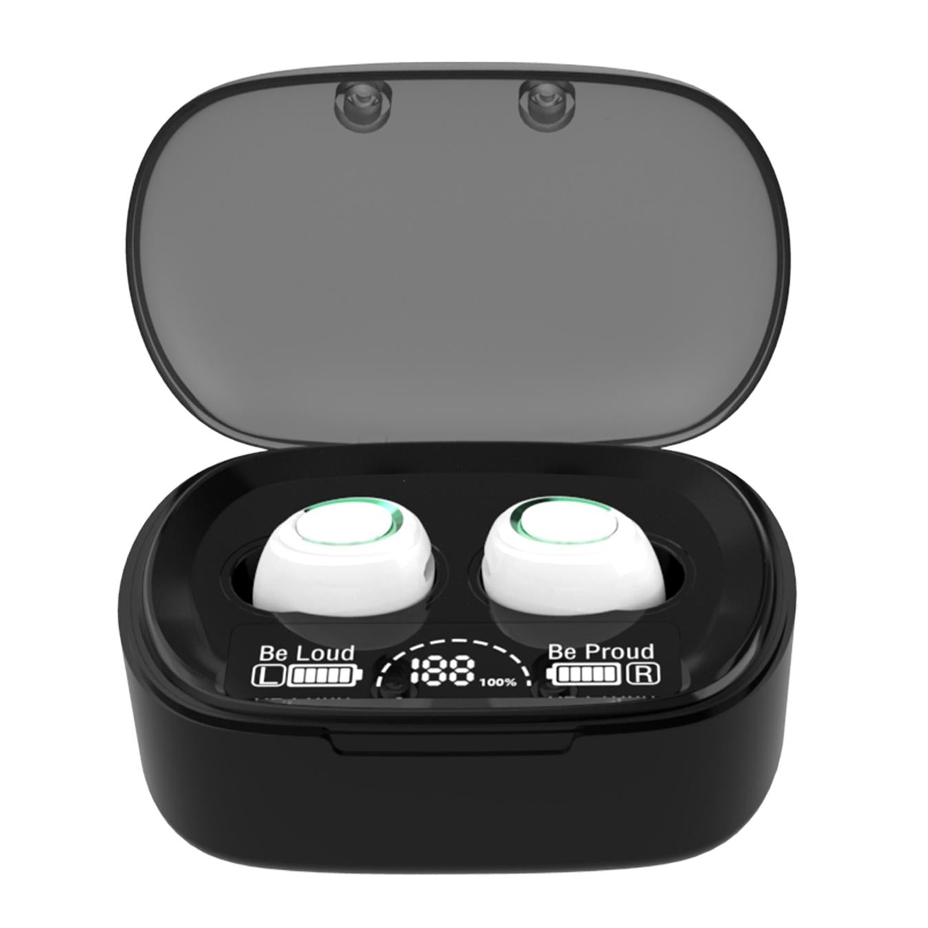 V562-W2459D6PI-202508281230-00 Mini Tws Wireless Bluetooth Earphones with Touch Display - White - Image 1