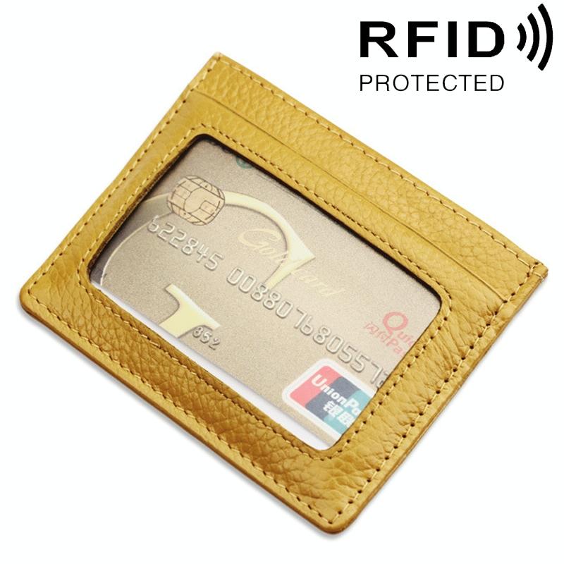 V562-Y4801BCC-202508280940-00 Leather Rfid Card Holder - Blocking - Yellow - Image 1