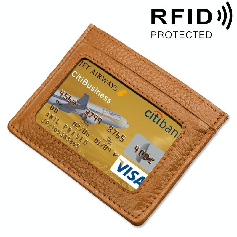 V562-Z4801BCC-202508280945-00 Leather Rfid Card Holder - Blocking - Brown - Image 1