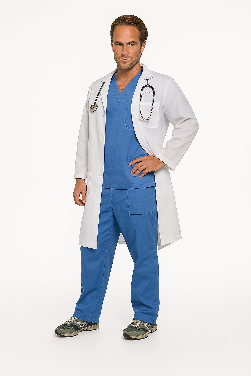 V563-3078-202508260920-00 Plus Size Mens Doctor Costume King Big & Tall Party Hospital Fancy Dress - Image 1