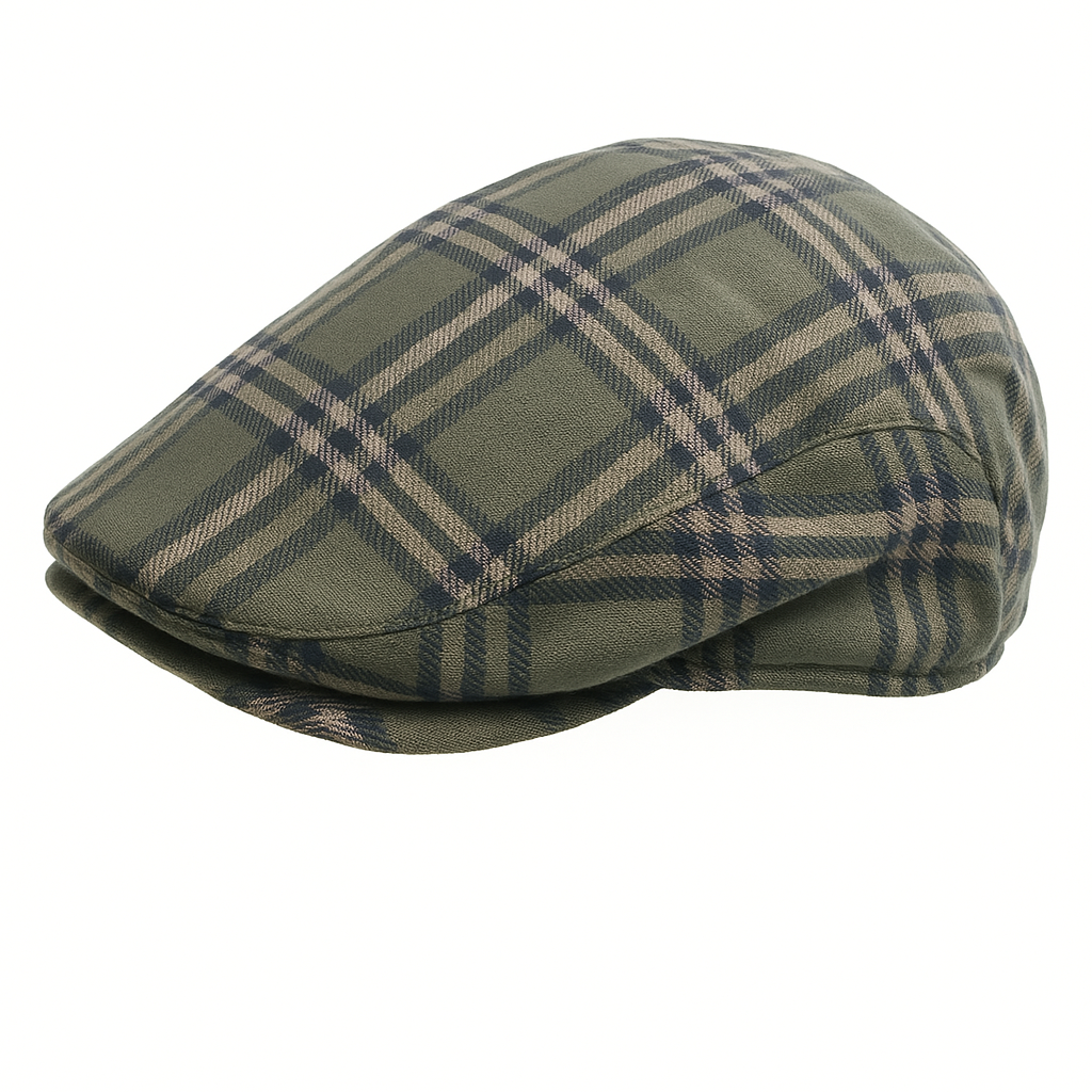 V563-DENTS-HWM0326-GRYCHK-55-202508260920-00 DENTS Quilted Flat Ivy Cap Hat Driving Newsboy Elastic Back Cabbie - Grey Check - 55cm - Image 1