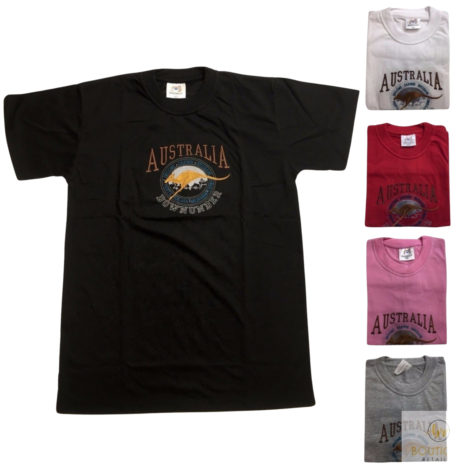 V563-ET15-NVY-M-202508190825-00 Adult Australia Kangaroo T Shirt Australia Day Souvenir Tee Top 100% Cotton - Navy - M - Image 1