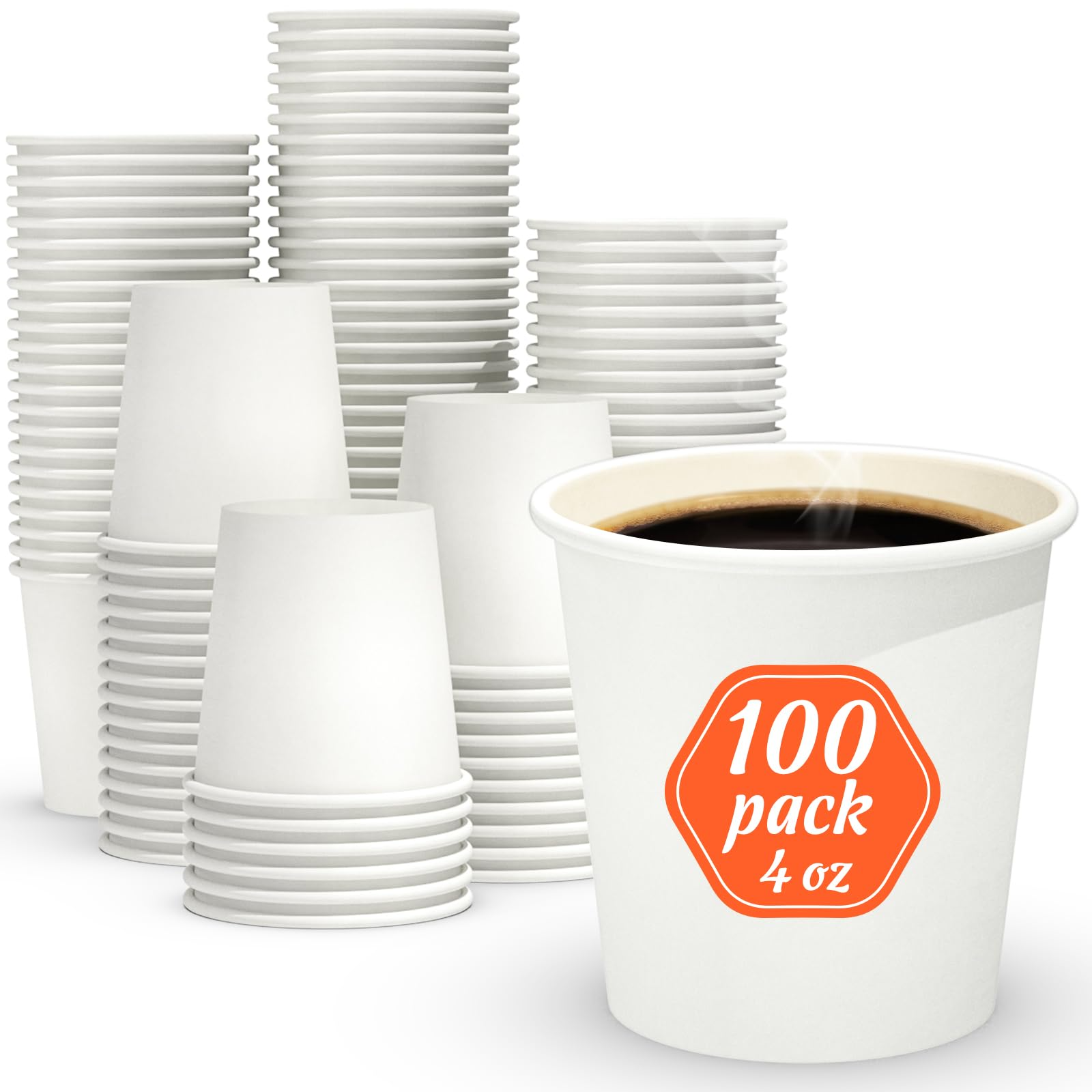 V563-PA0429-50-48QTY-1BOX-202508190855-00 2400x 4oz Premium Small Paper Coffee Cups Espresso Macchiato Piccolo Short Black in White - Image 1