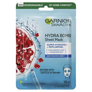 V604-122811-202508272345-00 Garnier Hydra Bomb Hyaluronic Acid + Pomegranate Sheet Mask 28g - Image 1