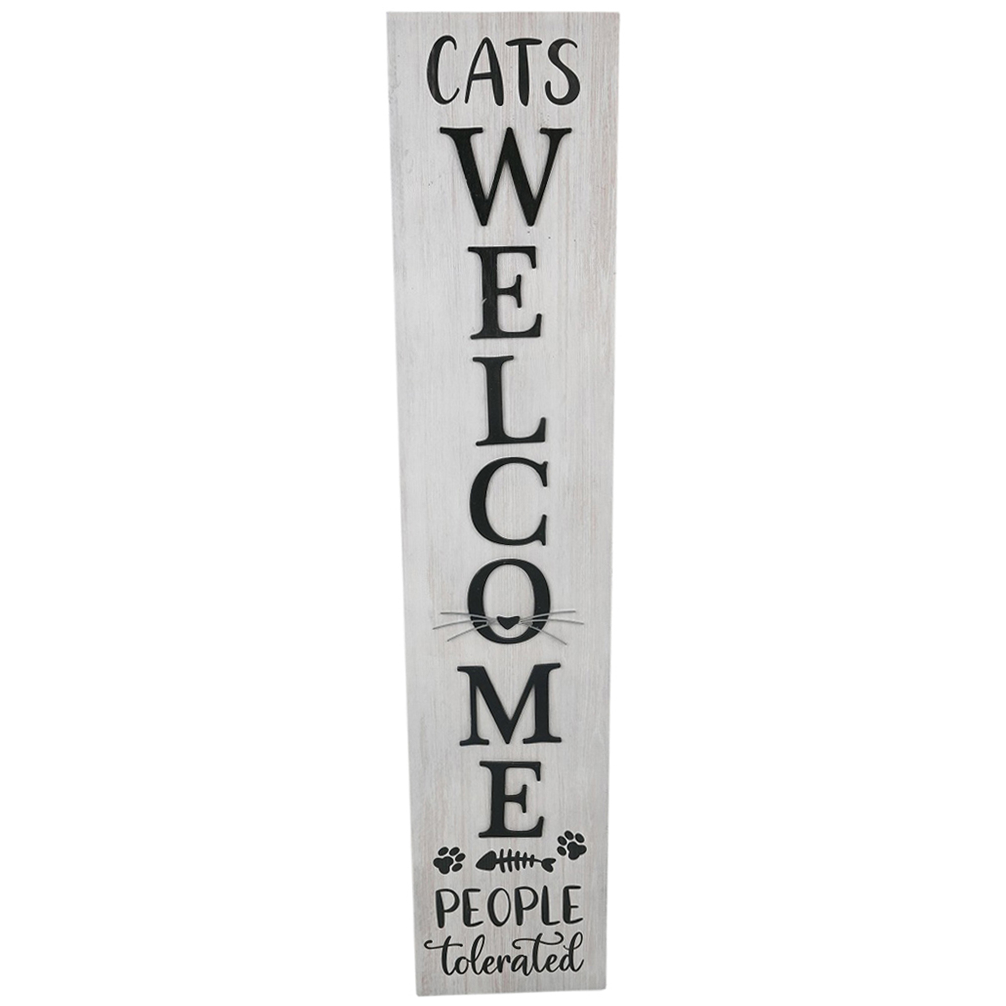 V637-11067WEL-202508251452-00 Cats Welcome Wall Sign 17x80cm - Image 1