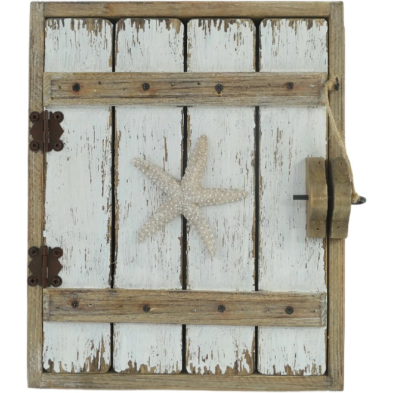 V637-12814KEY-202508251517-00 Handcrafted Wall Hanging Beach House Keybox 22cm - Image 1