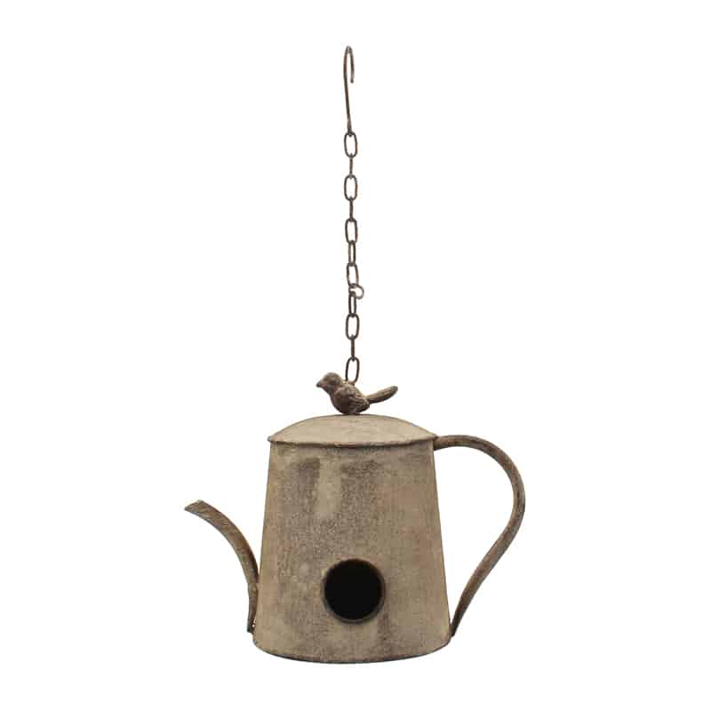 V637-19707BRD-202508251245-00 Hanging ' Antique Watering Can' Birdhouse 26cm - Image 1
