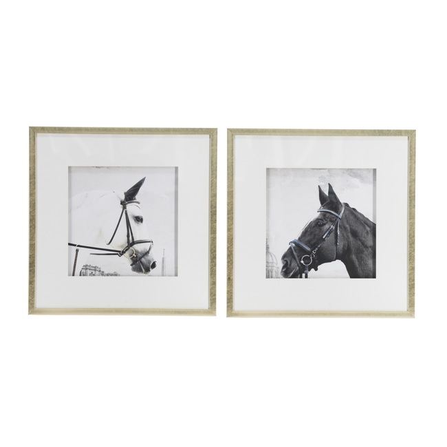 V637-20823-202508251230-00 Set 2 Horse Framed Prints 56cm - Image 1