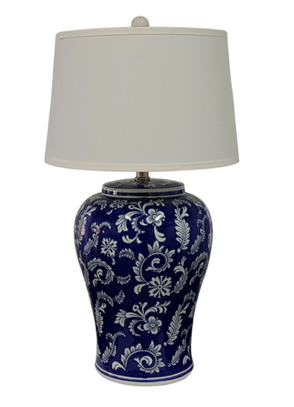 V637-29007-202508251253-00 Blossom Ceramic Table Lamp Blue White 68cm - Image 1