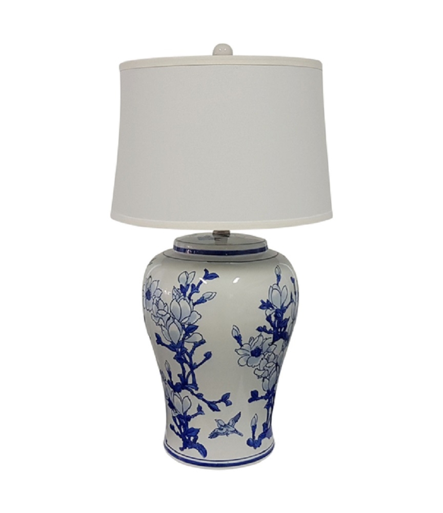V637-29008-202508251253-00 Jonquil Ceramic Table Lamp Blue White 68cm - Image 1