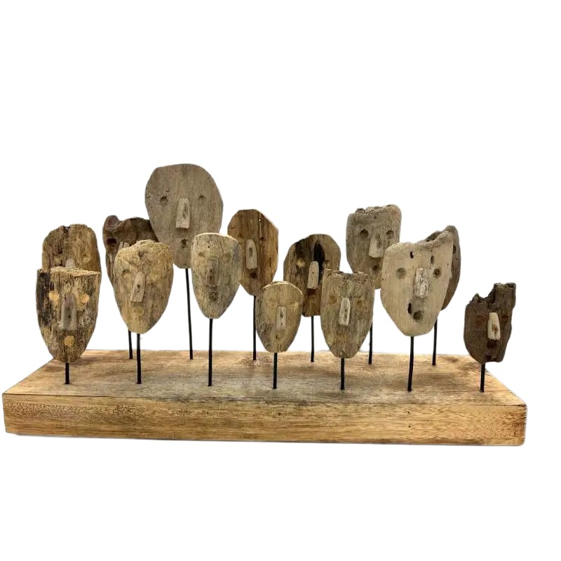 V637-33844FCE-202508251435-00 Handcrafted Mask Faces Figurines 60cm - Image 1