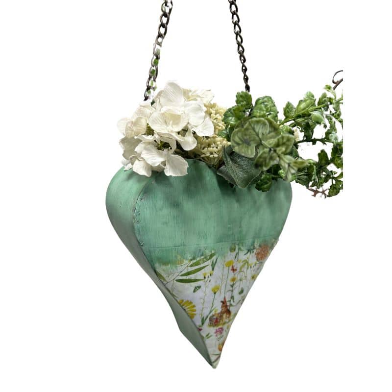 V637-40473HRT-202508251517-00 Natures Art Summer Garden Hanging Heart Planter 62cm - Image 1