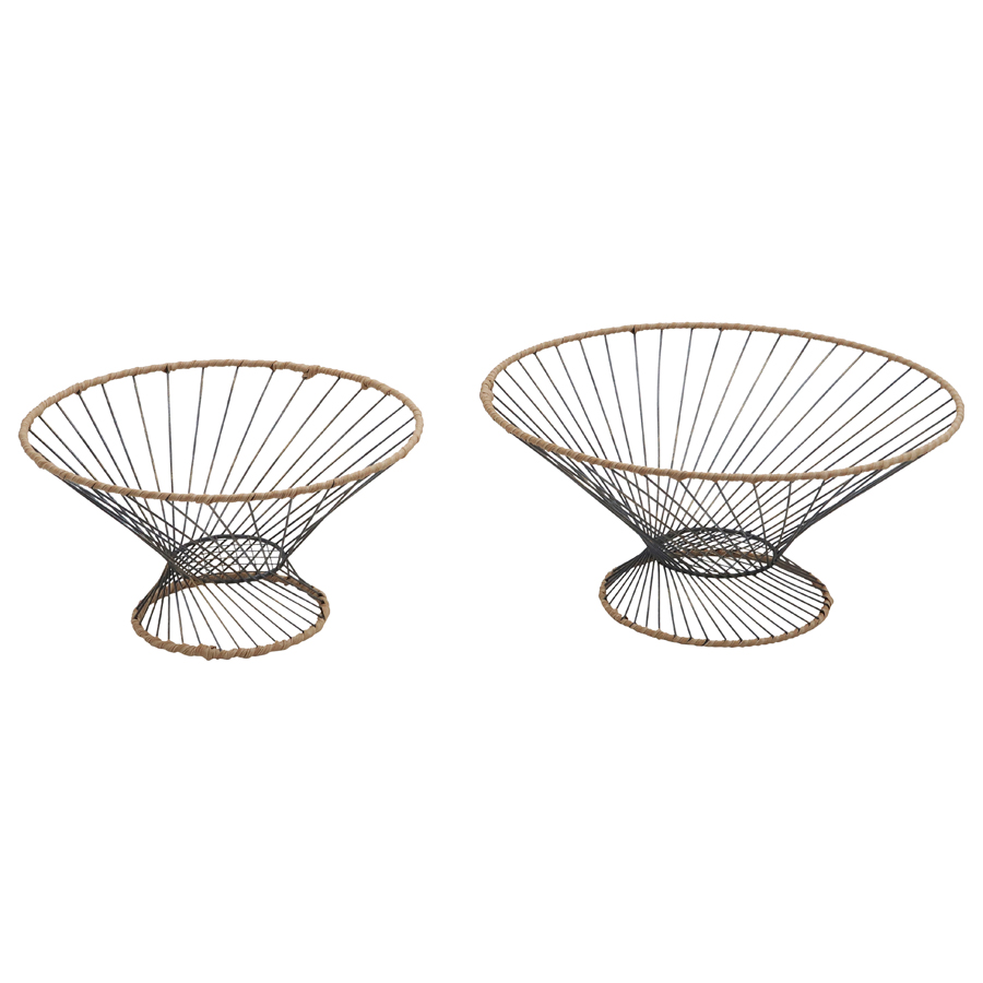 V637-59510BWL-202508251830-00 Set 2 Nested Tropea Round Footed Bowls 36x18cm - Image 1