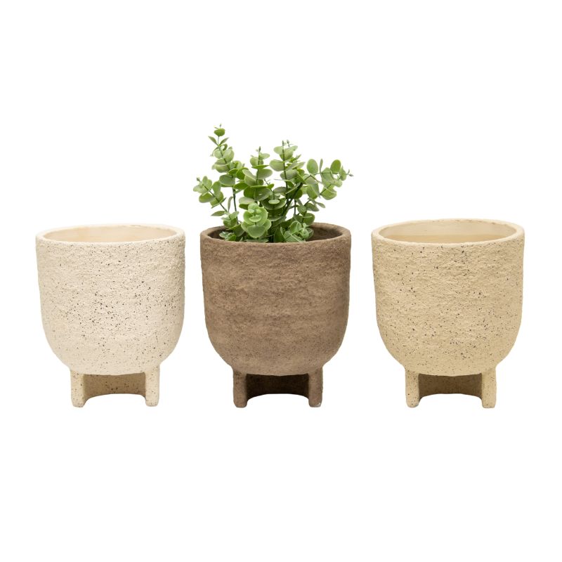 V637-88759PLN-202508251655-00 Set 3 Asst Curve Base Planters w Hole + Plug 20cm - Image 1