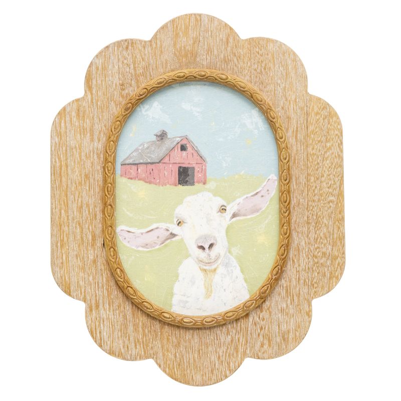 V637-91249SHP-202508251740-00 Smiling Sheep Framed Wall Art 39cm - Image 1