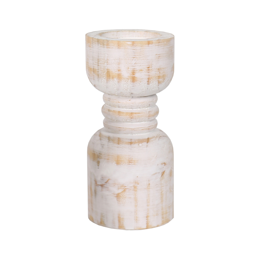 V637-92097CDL-202508251830-00 Contemporary Carved Loop Pillar Candleholder 25cm - Image 1