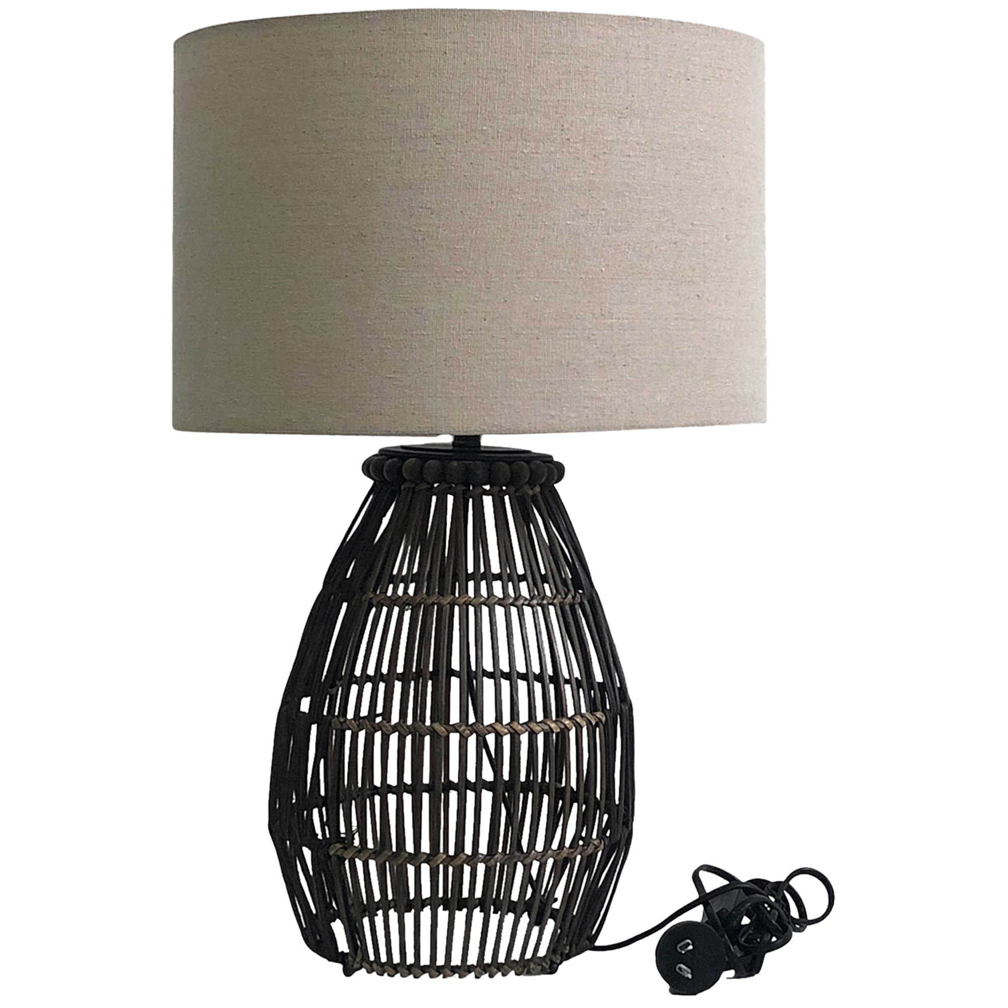 V637-97037LMP-202508251906-00 Emporium Rattan Table Lamp 35x55cm - Image 1