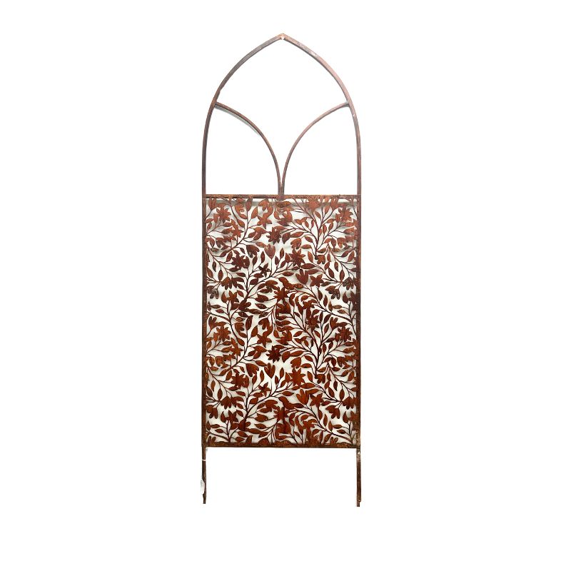 V637-97052SCR-202508251920-00 Rust Screen / Wall Art W Arch + Removable Stakes 162cm - Image 1
