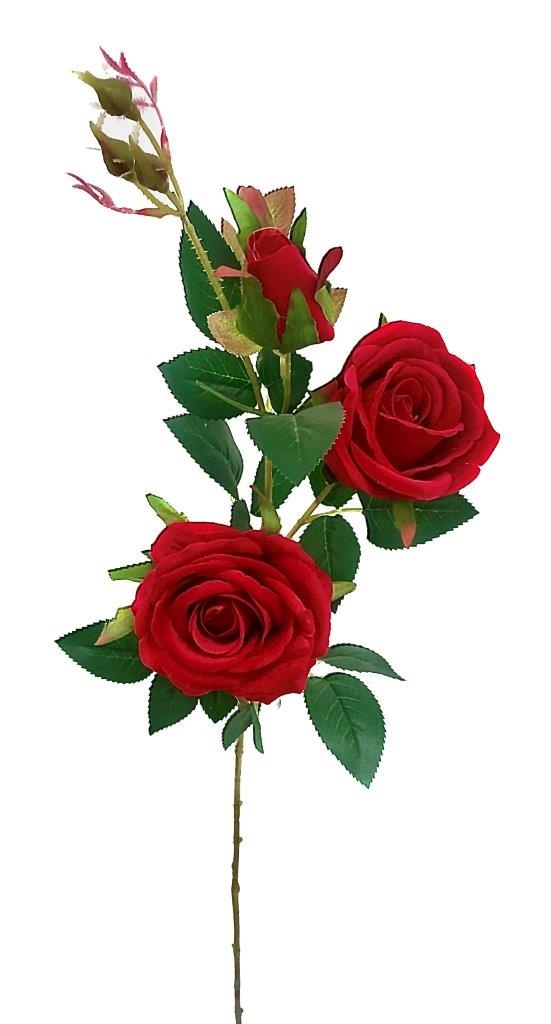 V637-AFL18556-202508251930-00 bulk 12 Artificial Red Rose 2 Heads & 1 Bud 91cm - Image 1