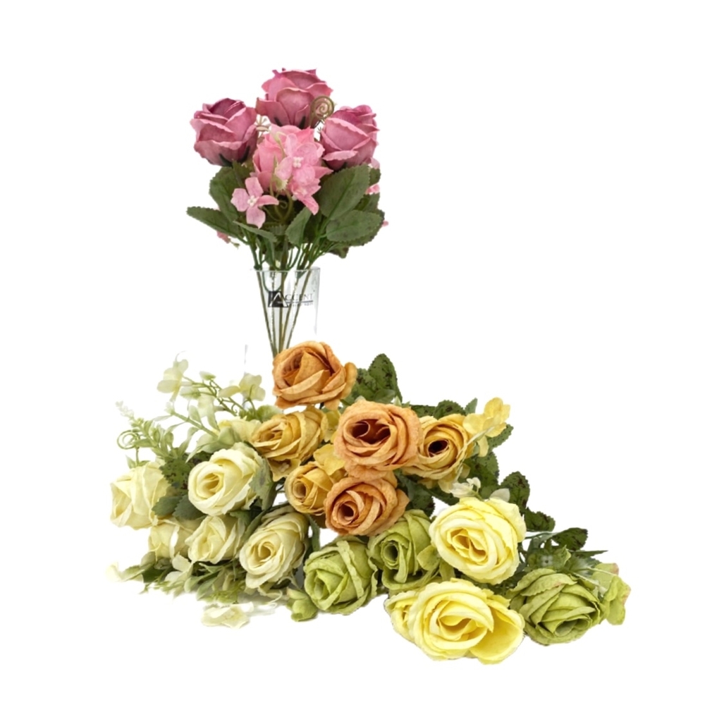 V637-AFL32426-202508251635-00 bulk 36 Artificial Close Head Roses 6 Heads Assorted 28cm - Image 1