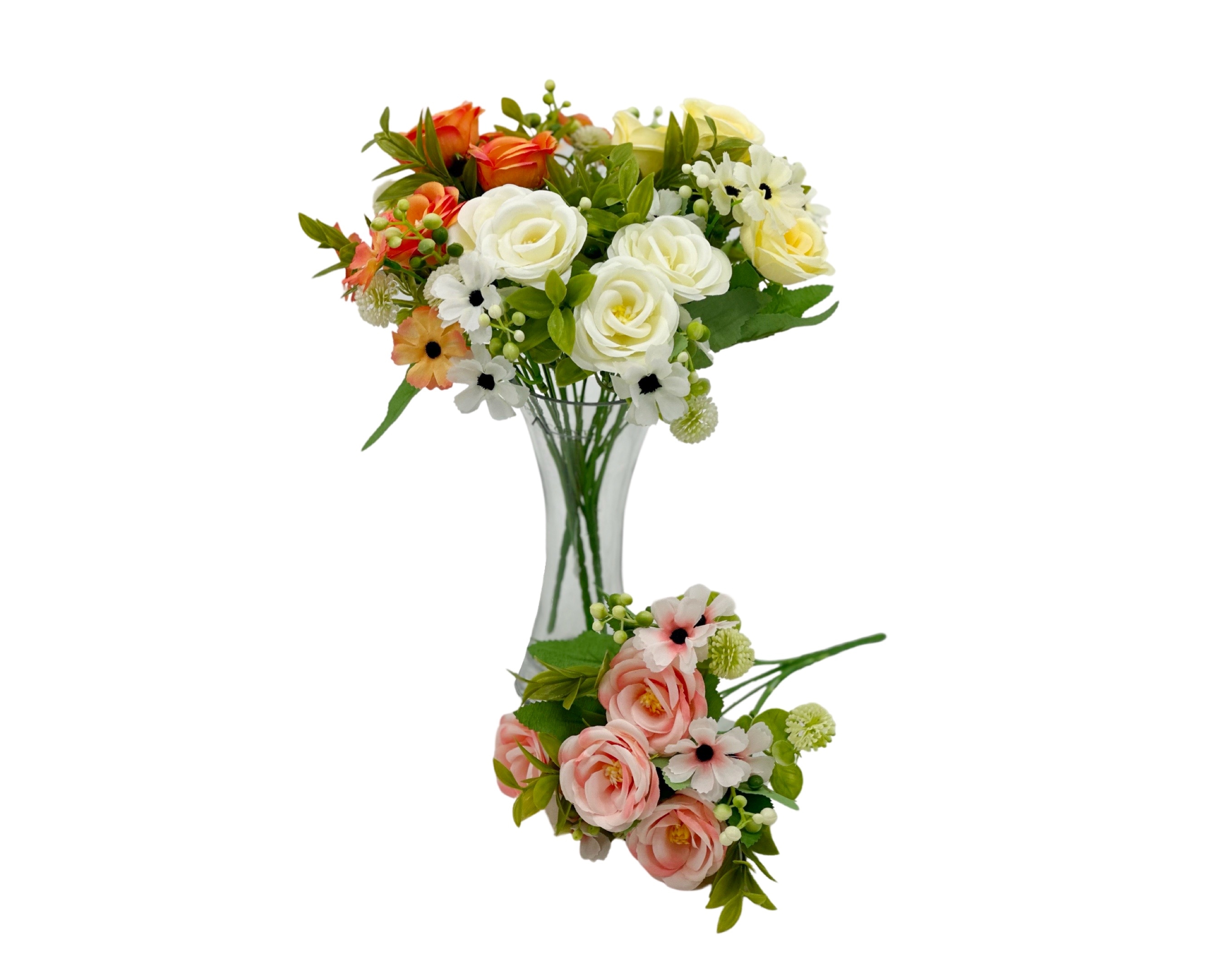 V637-AFL35147-202508251645-00 bulk 24 Artificail Rosebush 7 Branches 4 Assorted 10x31cm - Image 1