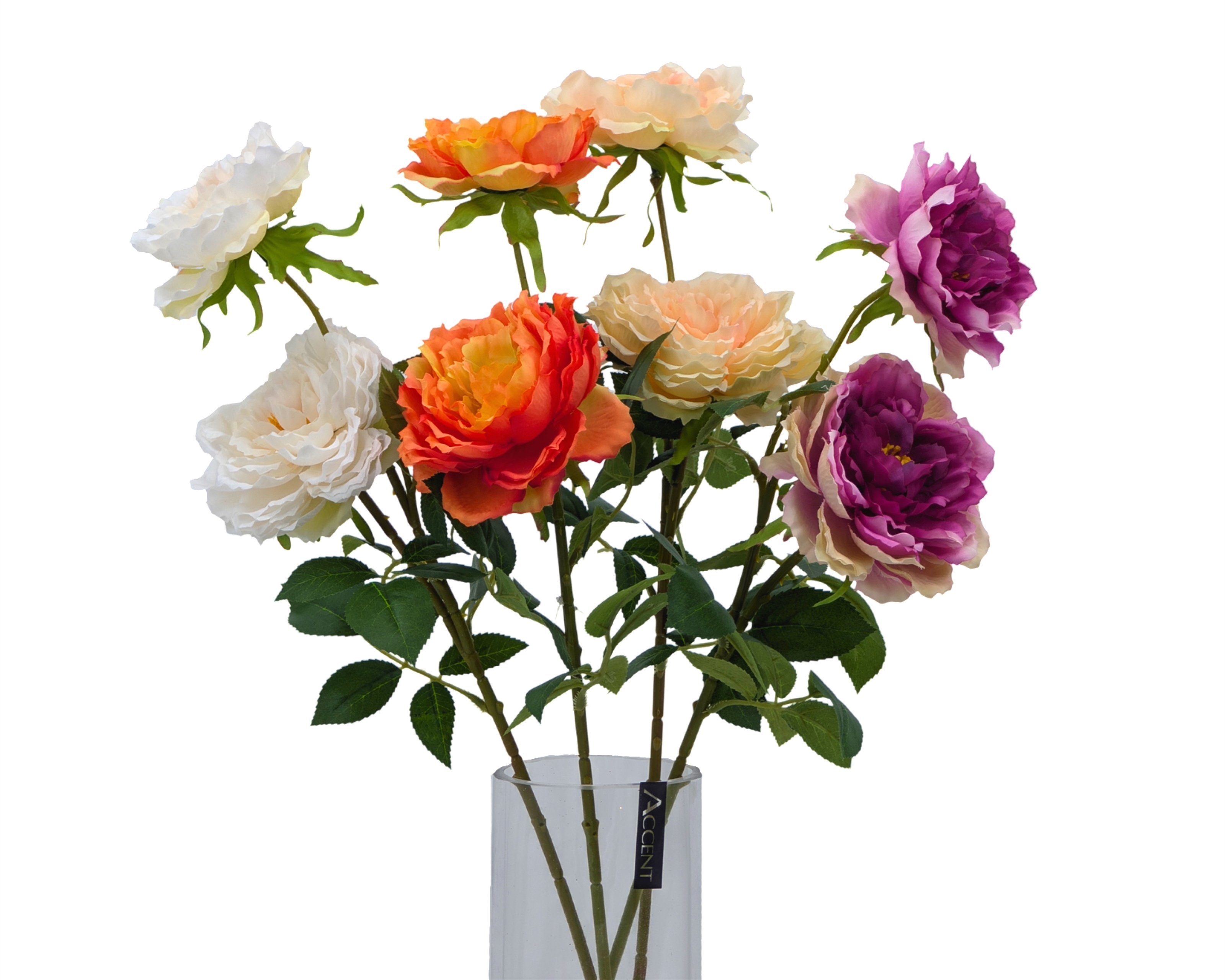 V637-AFL37042-202508251730-00 bulk 24 Artificial Peony Stem 2 Heads 4 Assort 61cm - Image 1