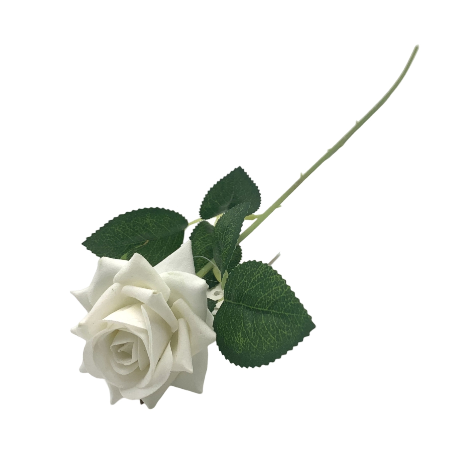 V637-AFL37070-202508251730-00 bulk 24 Articial Single Stem Mini Rose White 49cm - Image 1