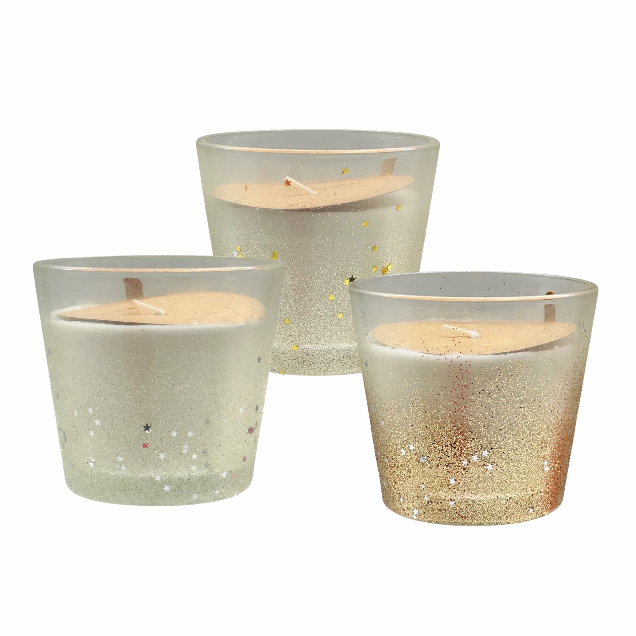 V637-CPU36483-202508251825-00 bulk 24 Glitter Splash Scented Jar Candle 9cm - Image 1