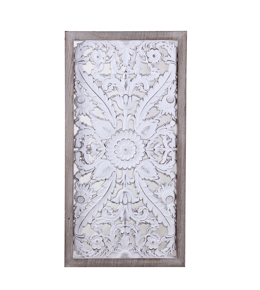 V637-DCO31857-202508251554-00 Carved Rectangle Decorative Wall Art 82cm - Image 1