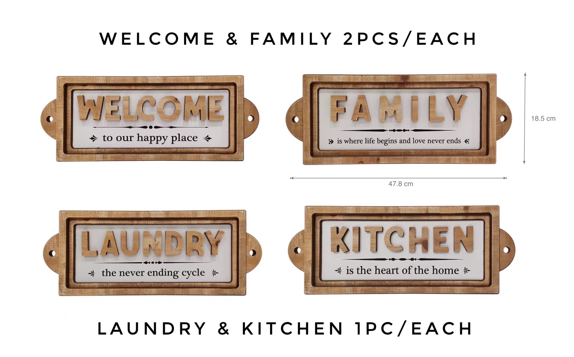 V637-DCO32059-202508251555-00 Set 6 Wall Hanging Home Deco Assort 47cm - Image 1