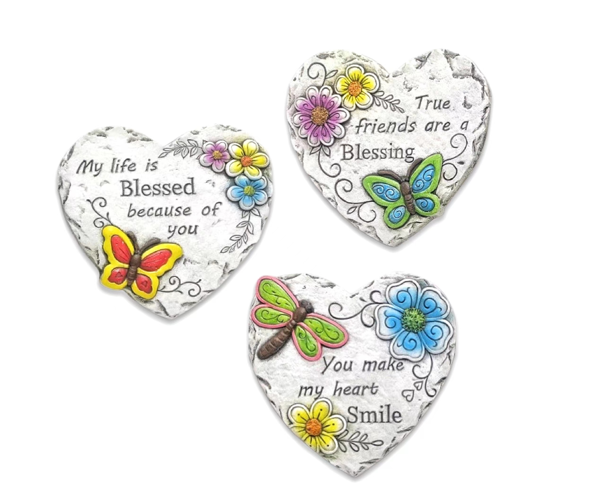 V637-DCO32705-202508251615-00 Set 3 Blessings on Concrete Heart Assort 25cm - Image 1