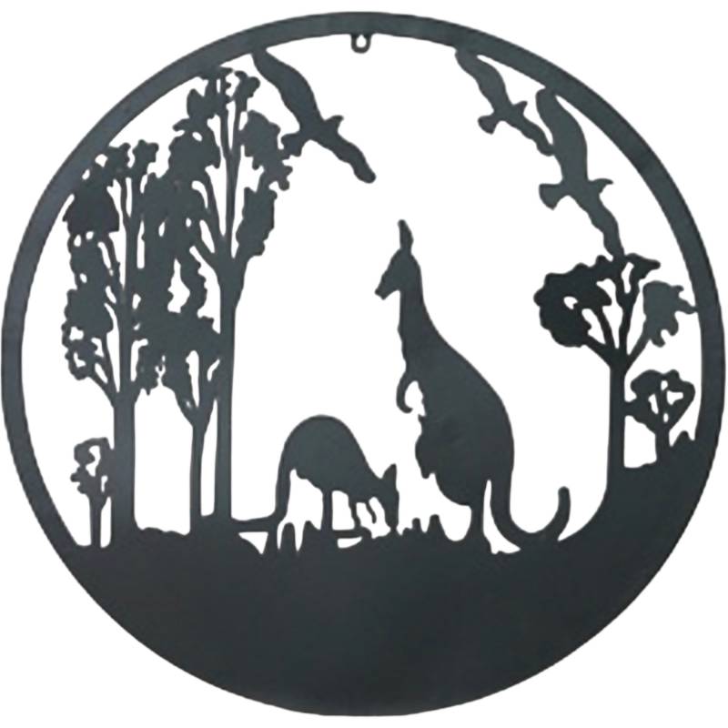 V637-E109619-202508251745-00 Joey Kangaroo Metal Wall Art 60cm - Image 1