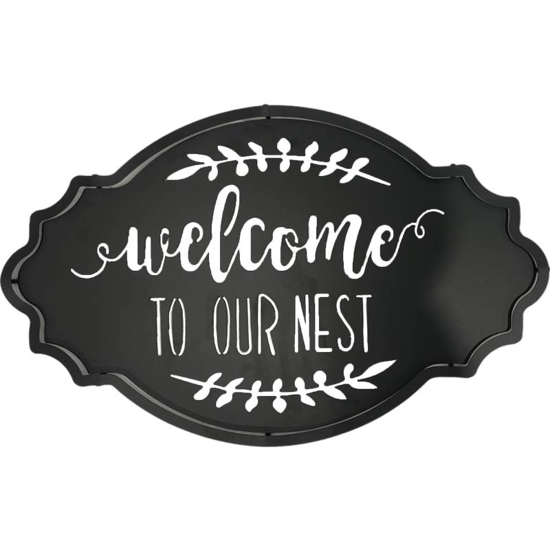 V637-E144895-202508251845-00 Welcome To Our Nest Metal Sign 30x50cm - Image 1