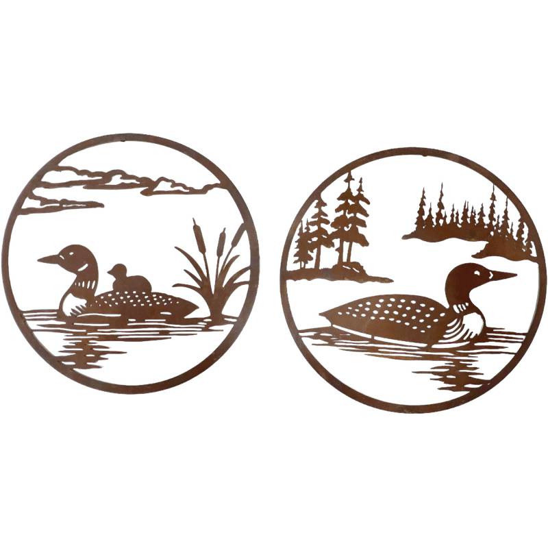 V637-E144902-202508251853-00 Set 2 By The Pond Duck Metal Wall Art Assorted 50cm - Image 1
