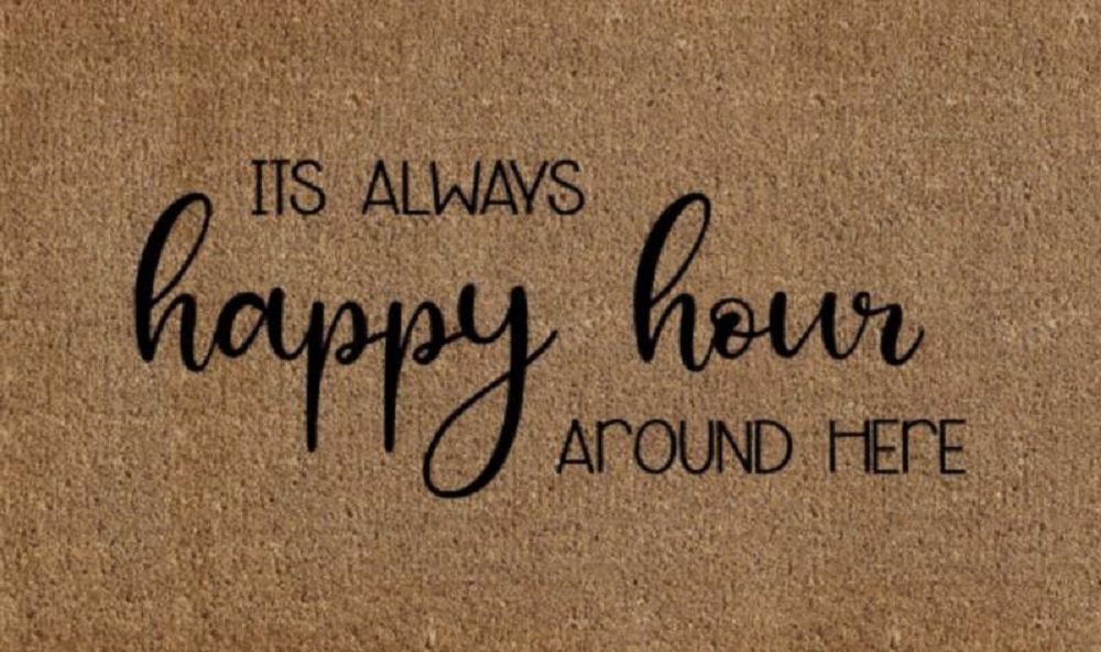 V637-E423638-202508252345-00 Happy Hour Doormat Door Mat 60cm - Image 1