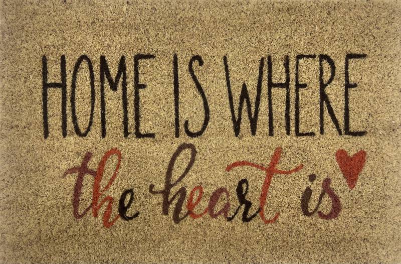 V637-E423649-202508252350-00 Home Is Where The Heart Is Doormat 60x2cm - Image 1