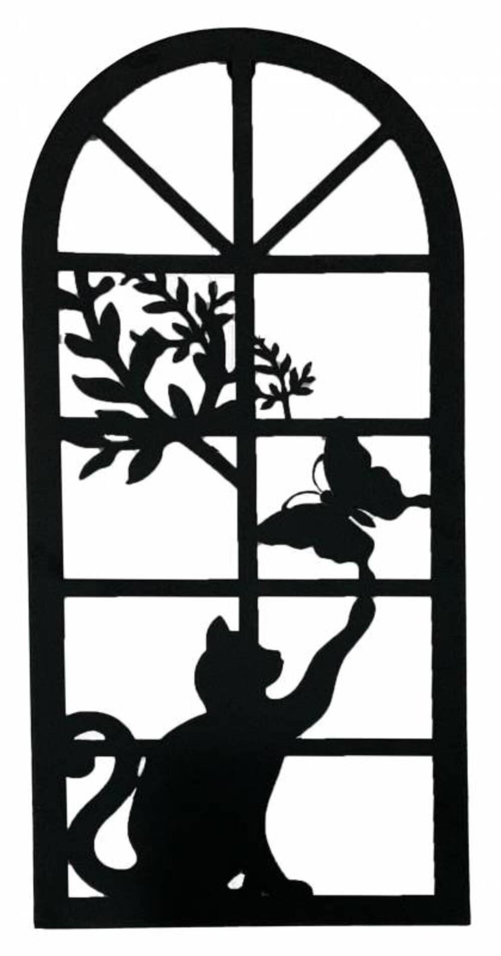 V637-E522605-202508252020-00 Cat Chasing Butterfly Wall Art 56cm - Image 1